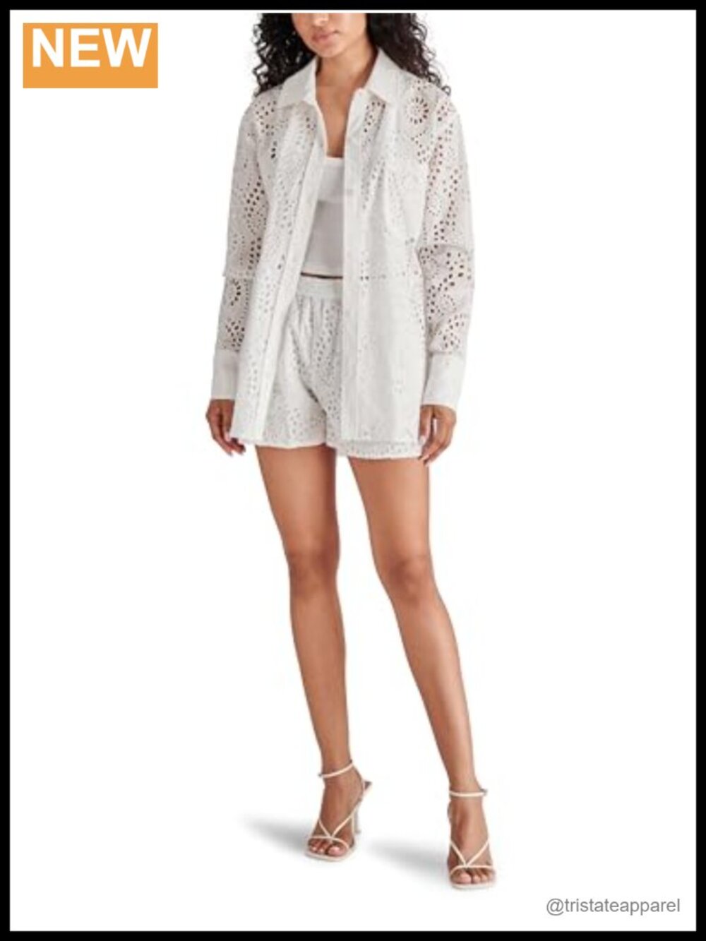 Long Sleeve Button Front Eyelet Collar Peasant Top Floral Pattern